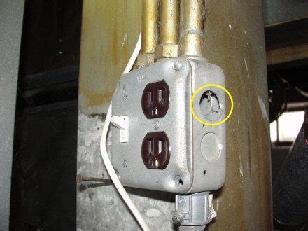 electrical plug on the back side of the junction box|knockout filler for electrical box.